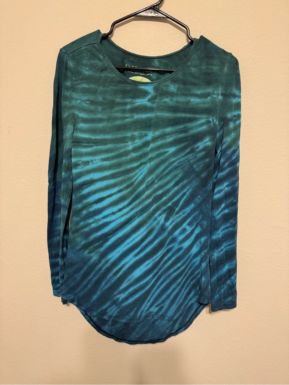Earth Yoga Teal & Aqua Tie-Dye Long Sleeve Crewneck